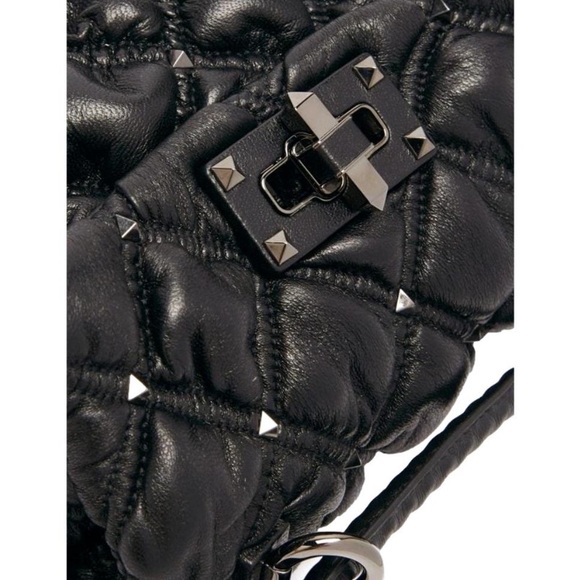 GORGEOUS Valentino Garavani Spikeme Black M Studded Leather CrossBd/Shlder Bag - Picture 7 of 13